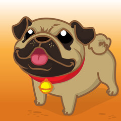 Pug dog Cartoon, Cute dog cartoon, animal cartoon