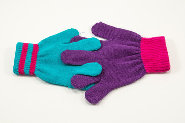 Childrens knitted gloves