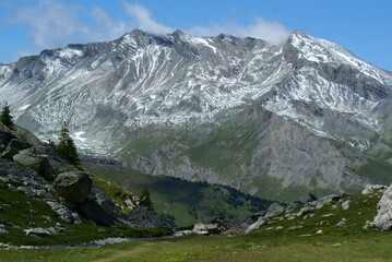 Fototapeta na wymiar Close up view of a mountain peak in Roburent, Piedmont (Italy) 