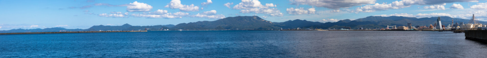 Fototapeta premium Aomori Skyline and Mutsu Bay, Japan