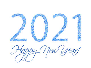 Naklejka premium 2021 Happy New Year vector greeting card, banner.