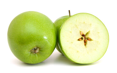 Green apple isolated on white background cutout