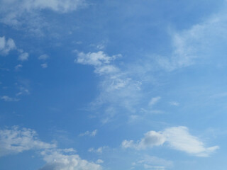 The blue sky with white clouds background and texture