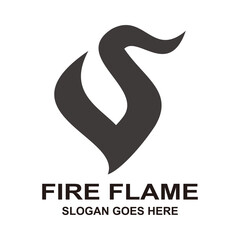 Abstract V Fire Flame Logo Sign Symbol Icon