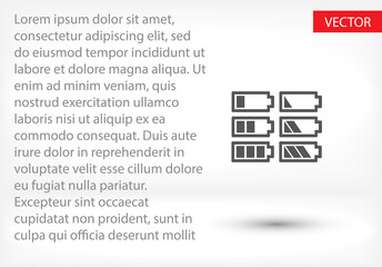 Battery icon set. Vector EPS 10. Battery. Charging Flat Design. battery charge and use.