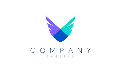 Modern 2 wings vector design concept. Suitable as a logo to represent freedom, courage and happiness.