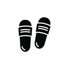 Slipper vector icon. Flip flops sign. Beach sneakers symbol. home shoes simple logo black on white. Sandals Traveling icon. Beach slippers logo