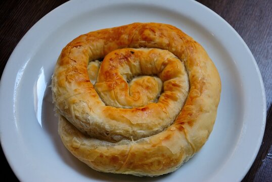 Traditional Greek and Cypriot "spanakopita" spinach pie in Cyprus