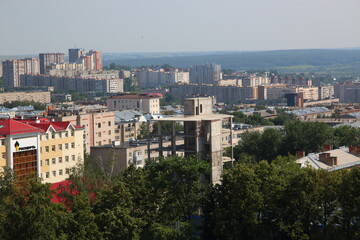 Fototapeta na wymiar top view of city districts