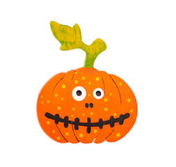 Halloween pumpkin decor isolated on white background.