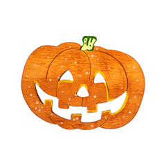 Halloween pumpkin decor isolated on white background.