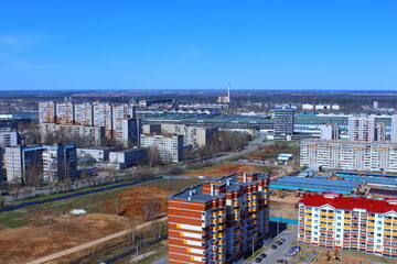 view of the city districts under construction