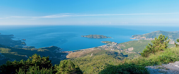 View of the Budva Riviera from the mountains, Montenegro