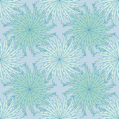 Carduus leaves seamless pattern background. Spiky foliage swirls seamless illustration.