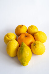 Beautiful citrus fruit arranged on the background