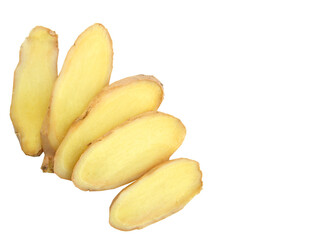 fresh ginger on a white background