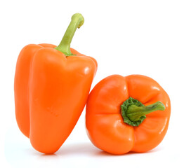 Two sweet peppers isolated on white
