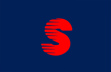 Obraz premium S blue red alphabet letter logo icon. Line design for business and company