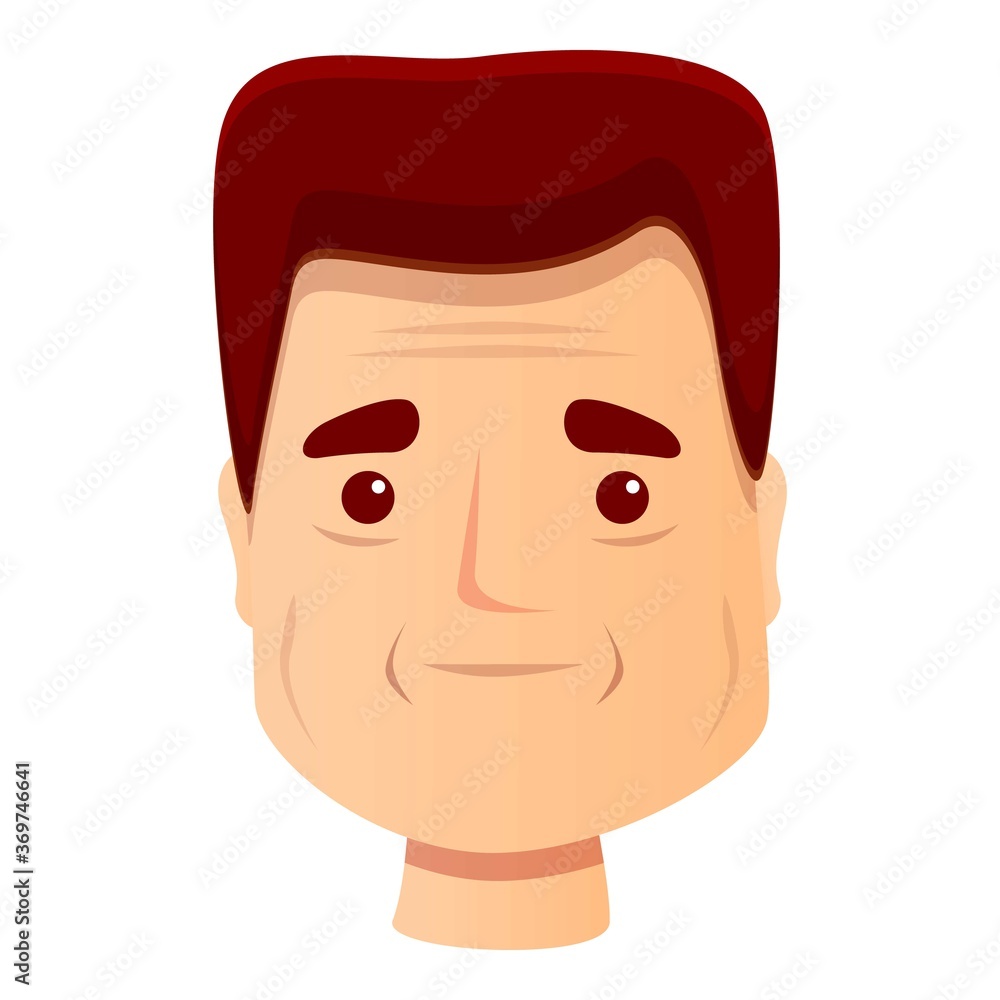 Poster smiling man wrinkles icon. cartoon of smiling man wrinkles vector icon for web design isolated on wh