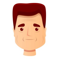 Smiling man wrinkles icon. Cartoon of smiling man wrinkles vector icon for web design isolated on white background