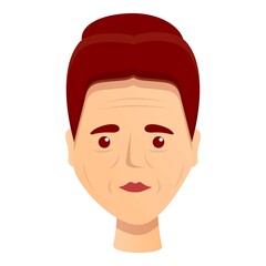 Lady wrinkles icon. Cartoon of lady wrinkles vector icon for web design isolated on white background