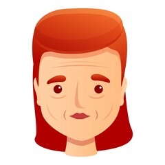 Lady age wrinkles icon. Cartoon of lady age wrinkles vector icon for web design isolated on white background