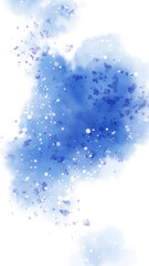 Abstract watercolor blue smoke of paint on white background