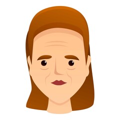 Woman beauty wrinkles icon. Cartoon of woman beauty wrinkles vector icon for web design isolated on white background