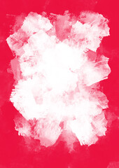 Abstract white spots of paint on red background