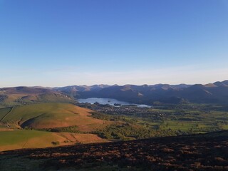 view over derwent water, lake district national park