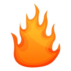 Bonfire flame icon. Cartoon of bonfire flame vector icon for web design isolated on white background