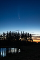 Neowise comet at dawn in Auvergne