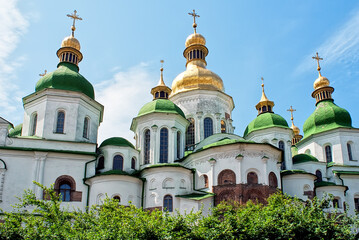 Fototapeta na wymiar The view to the St. Sophia Cathedral in Kiev, Ukraine