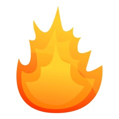 Big fire flame icon. Cartoon of big fire flame vector icon for web design isolated on white background