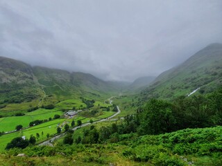 Fototapeta na wymiar view in seathwaite, Lake District National Park.