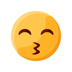 Kissing Eyes Closed Face Emoji Illustration Creative Design Vector