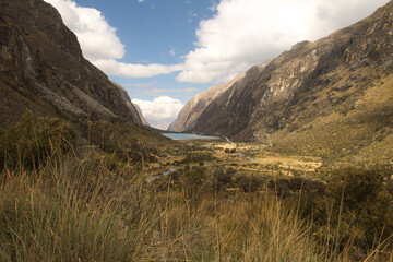 Beautiful landscape of valley in Huascaran Peru