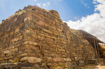 Old historical Inca ruins in Peru