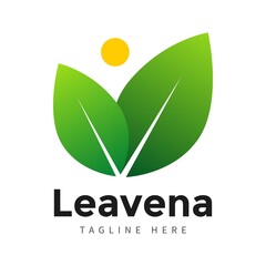 Simple nature leaf logo vector design