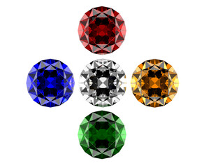 Naklejka premium set of colorful diamonds