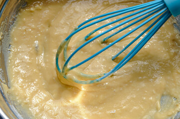 dough for pancake cooking baking close up