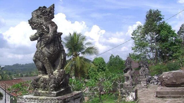 Statues of Pura Kehen temple complex in Bangli, Bali.