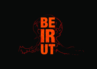 Obraz premium Vector news image of the explosion in Beirut 08.05.2020