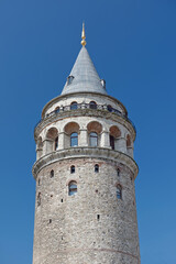 Fototapeta na wymiar Galata Tower is a famous landmark in Istanbul, Turkey.