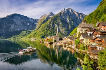 Foto auf Acrylglas Famous mountain village Hallstatt, Austria © Mapics