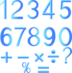 Set of numbers and mathematical signs.