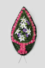 Colorful Flower wreath for the grave