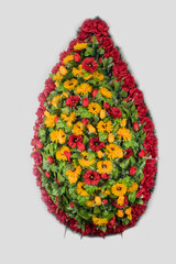 Colorful Flower wreath for the grave