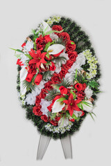 Colorful Flower wreath for the grave
