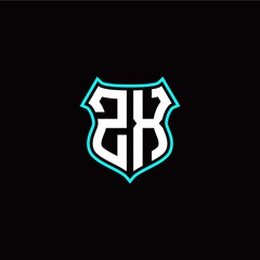 Z X initials monogram logo shield designs modern